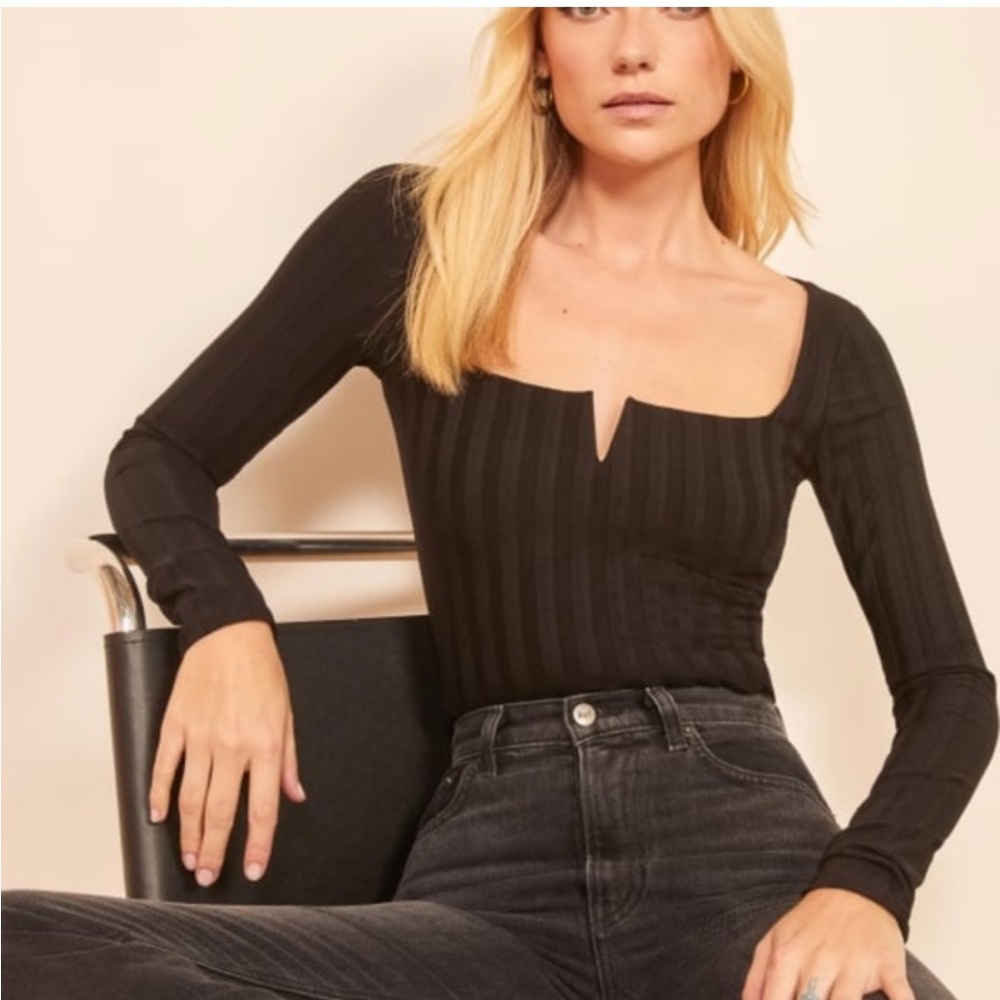 Reformation Delancey top in Ivory. Size L